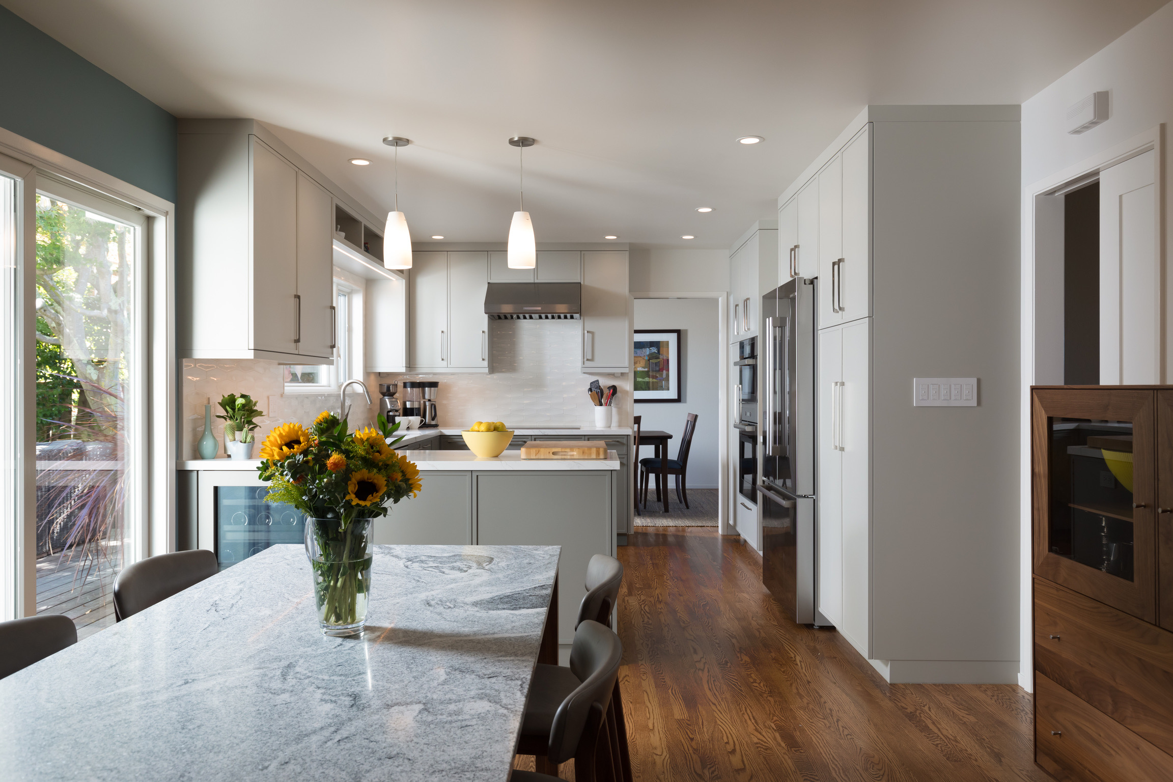 Modern El Cerrito kitchen features open layout, large windows for natural light, quality materials, and updated fixtures throughout.
