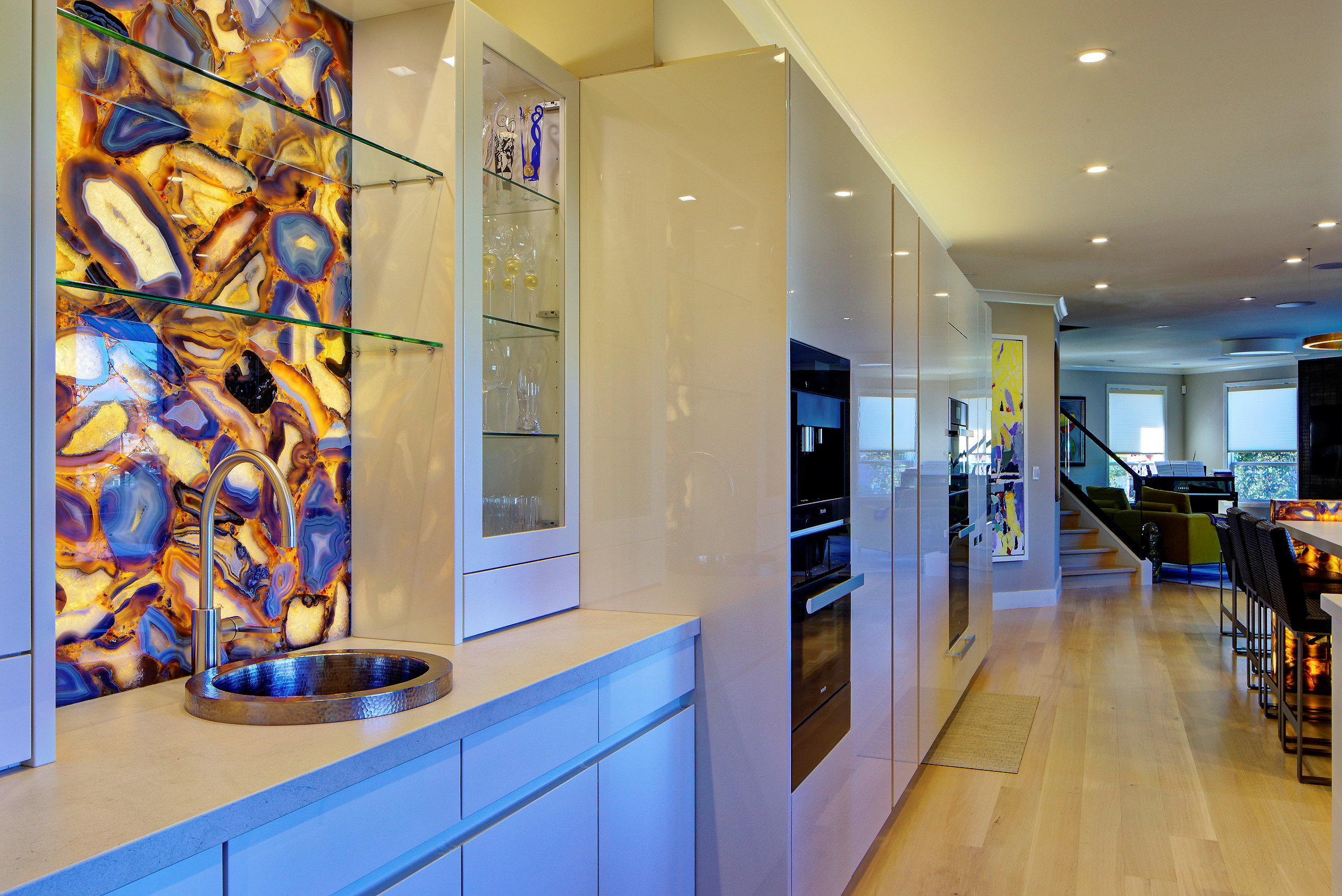 Modern kitchen in Oakland Hills Whole House, featuring updated appliances, efficient layout, and space-maximizing fixtures.