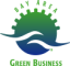 Bay Area Green Business logo with gear and wave design, certifying eco-friendly building practices for home redevelopment projects.